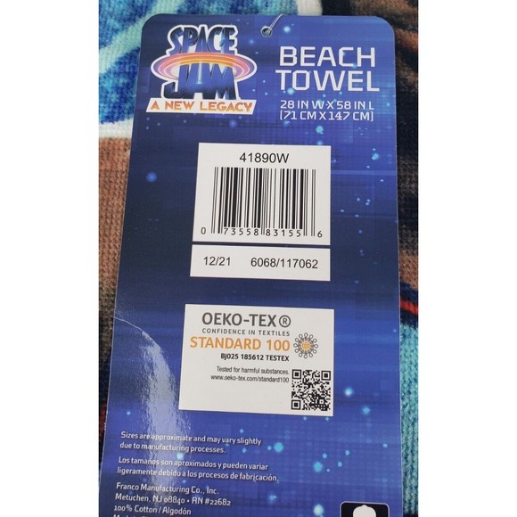 Lebron James Space Jam Beach Towel "28" X 58" Blue - Picture 6 of 11